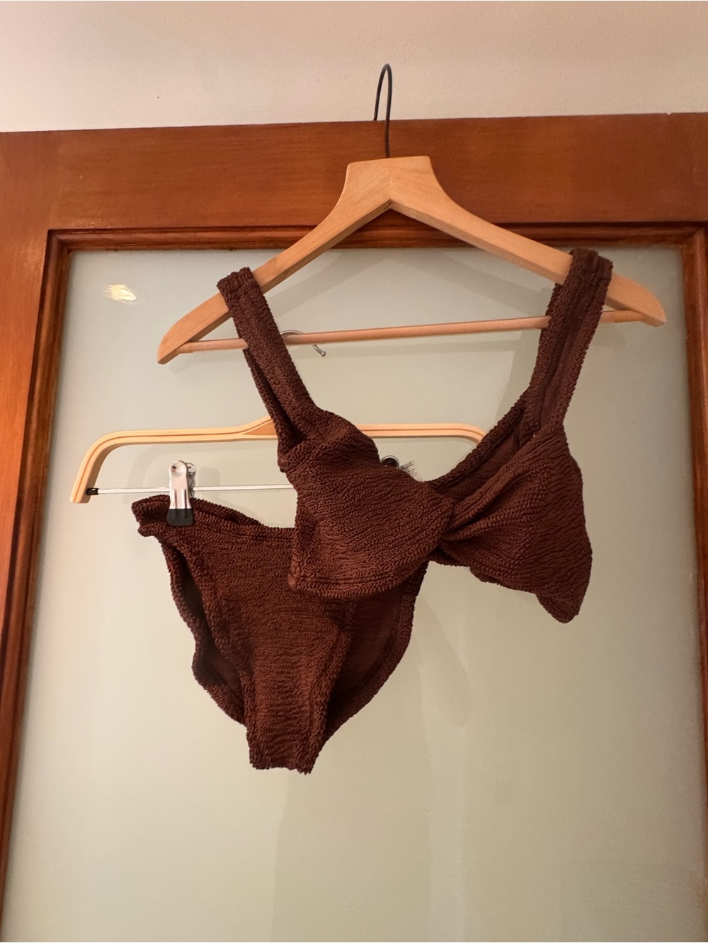 Hunza G Brown Textured Women's One-Piece Swimsuit - Picture 2 of 6